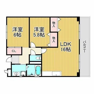 グリーンリッチ夙川Ⅱ【5階】の間取り