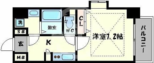 ラムール南堀江【5階】の間取り