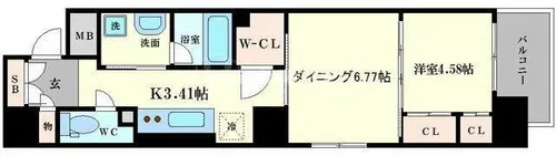 ネットフローラ立売堀【1階】の間取り