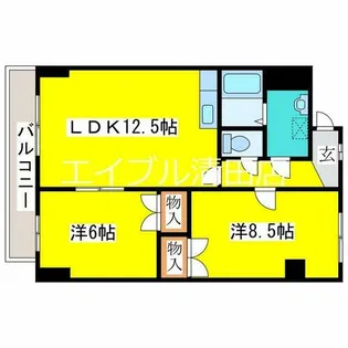 フロンティアプラザ大曲【201号室】の間取り