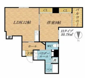 ヴィレッジリバー天神橋【7階】の間取り