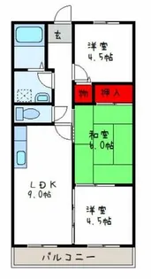 カーサフィオーレ壱番館【2階】の間取り
