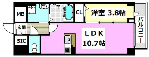 Grand Rire(グラン・リール)【105号室】の間取り
