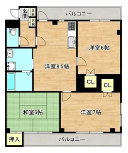 ファミリーマンション陽気館【3階】の間取り