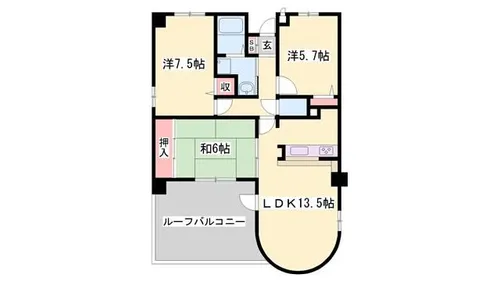 リベール姫路岡町【205号室】の間取り