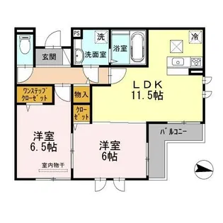 CRESTIA 東園田【1階】の間取り