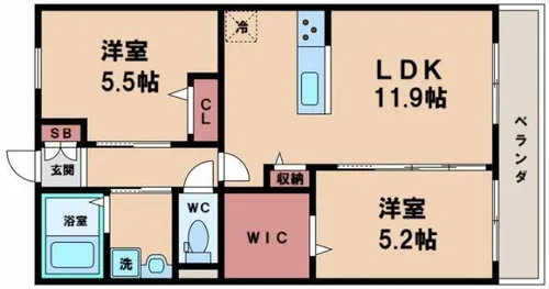 シャンドマイス【2階】の間取り