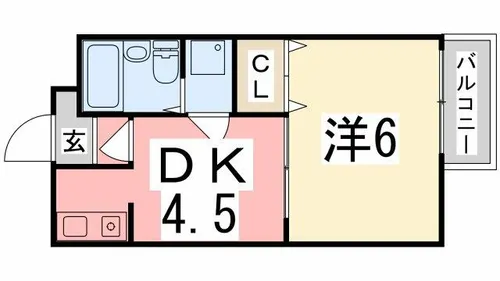 サングレース東今宿【405号室】の間取り