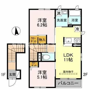 ベルクール加東 A棟【2階】の間取り