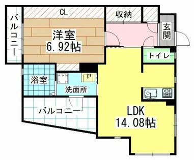 福岡県北九州市小倉南区徳力新町1丁目【マンション】の間取り