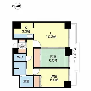オ・ドミール北19条【1002号室】の間取り