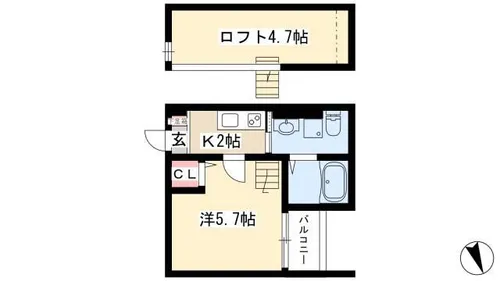 Maison far 小本【2階】の間取り