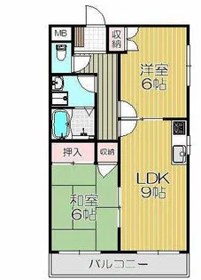 甲子園マンションII【3階】の間取り