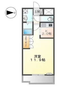 グランドールヒメジ【206号室】の間取り