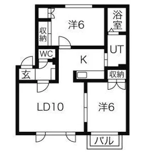 シティハイム三條パーク A棟【201号室】の間取り