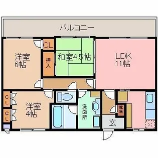 エルザサンリバー戸畑【7階】の間取り