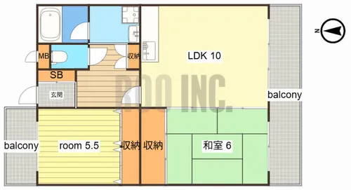 コーポラスピーチ【102号室】の間取り