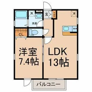 グランレーヴ庄内通【1階】の間取り