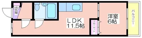 シャトーアストリア【508号室】の間取り