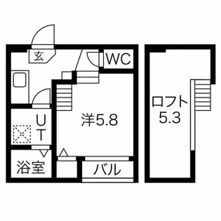 ヒルズ黒川【202号室】の間取り