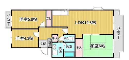 パストラルKIDA【401号室】の間取り
