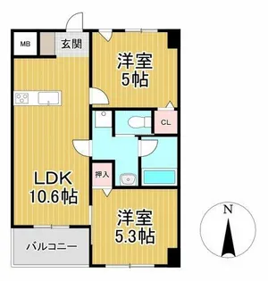 ケープラス【401号室】の間取り