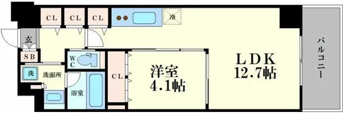 Dimus北浜【12階】の間取り