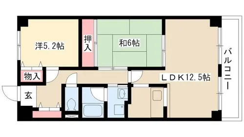 メルベーユ川畔【303号室】の間取り