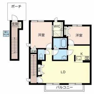 ヴィラ アンソレイエ【2階】の間取り