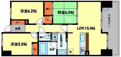 レジディア都島Ⅱ【2階】の間取り