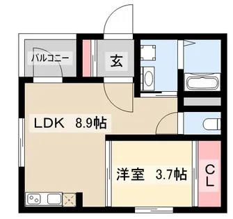Wing志賀【302号室】の間取り