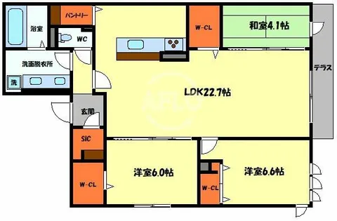 クラシスト東中本【1階】の間取り
