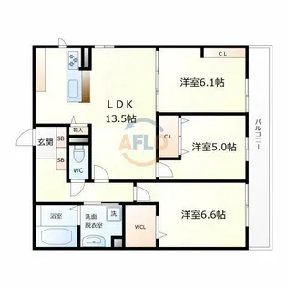 クラシスト東中本【2階】の間取り