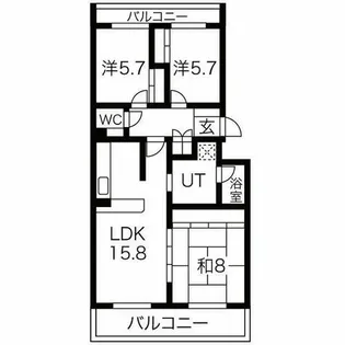 コレクション星が丘【2階】の間取り