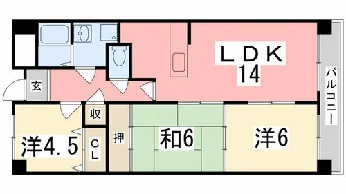 ハーモニー三幸Ⅰ【505号室】の間取り