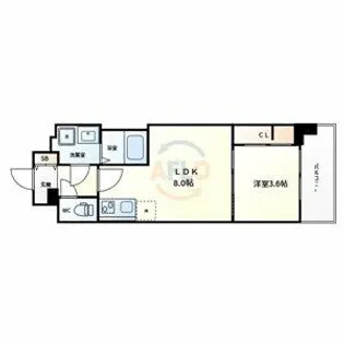 Alivis緑橋【1階】の間取り