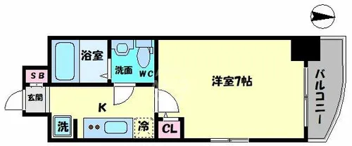 セレニテ桜川駅前プリエ【7階】の間取り