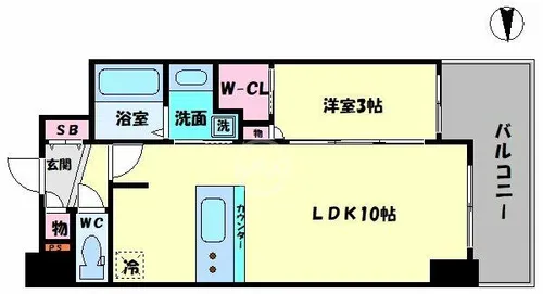 セレニテ桜川駅前プリエ【8階】の間取り