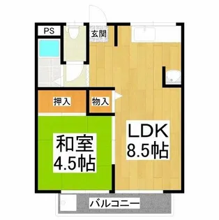 寺ヶ池ハイツ【2階】の間取り