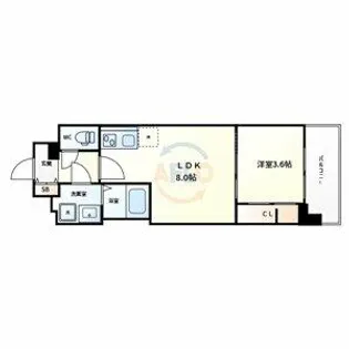 Alivis緑橋【4階】の間取り