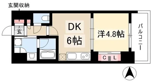 プレサンスロジェ名古屋駅GATE FRONT【6階】の間取り