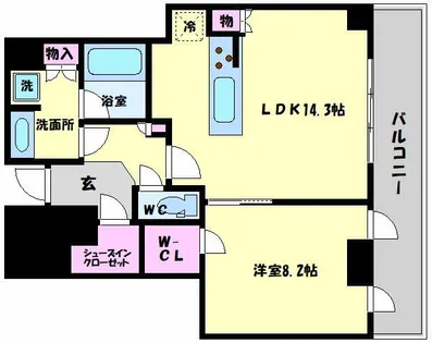 プレミストタワー大阪新町ローレルコート【20階】の間取り