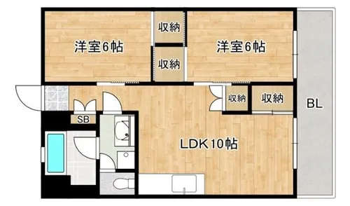 福岡県福岡市博多区三筑2丁目【マンション】の間取り