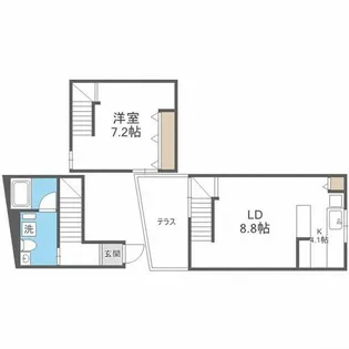 北海道札幌市中央区宮の森一条5丁目【テラスハウス】の間取り