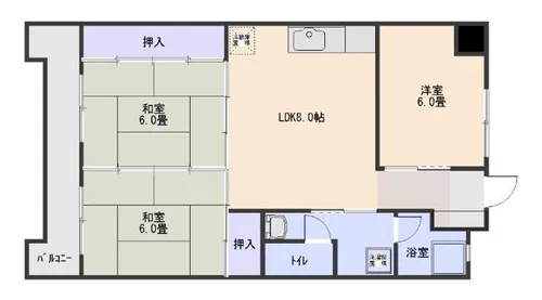 福岡県福岡市博多区三筑1丁目【マンション】の間取り