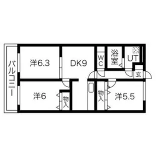 福岡県福岡市中央区小笹2丁目【マンション】の間取り