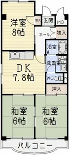 サンメゾン小牧【4階】の間取り