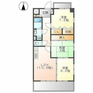 メゾンドール若葉【5A号室】の間取り