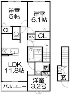 メゾン モナムールⅡ【2階】の間取り