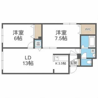 リデーレ元町【202号室】の間取り